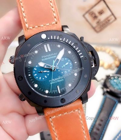 Replica Panerai PAM 983 Luminor Submersible Chrono Guillaume Nery Edition Watch Blue Dial